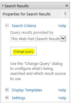 Change Query option